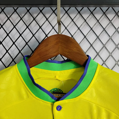 2022 World Cup Brazil Kids Size Home Soccer Jersey