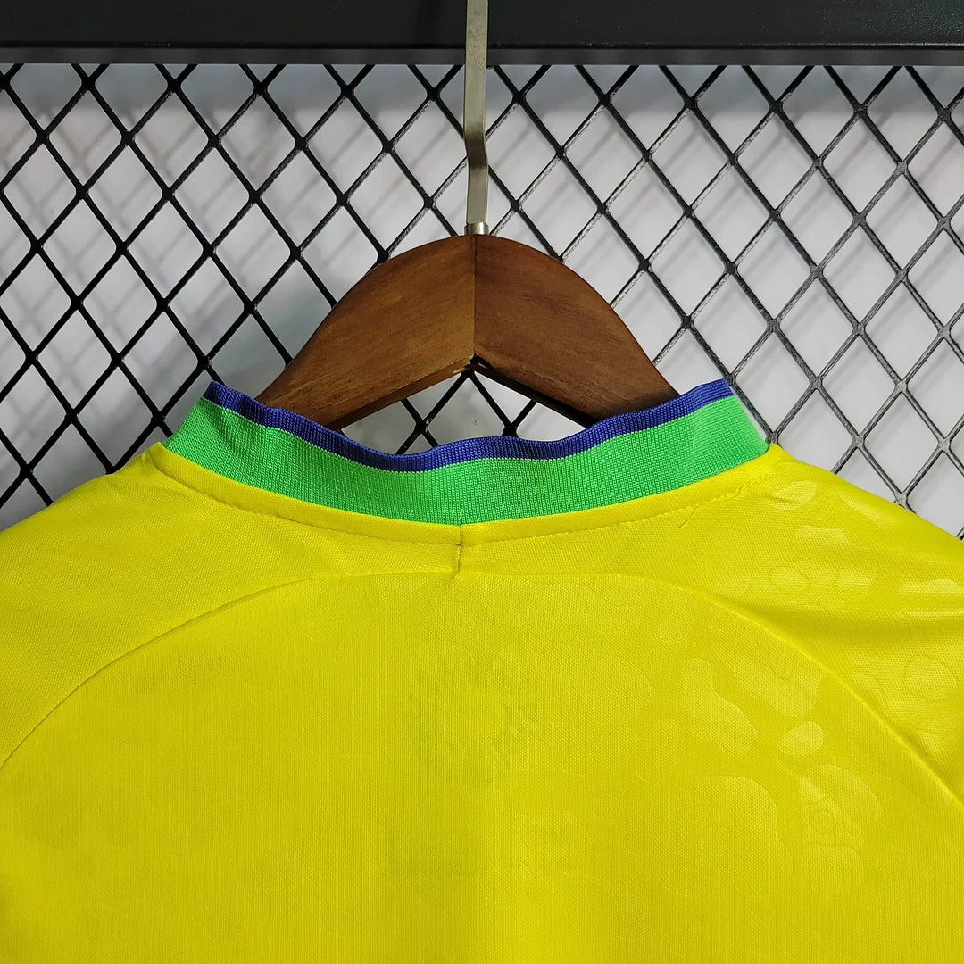 2022 World Cup Brazil Kids Size Home Soccer Jersey