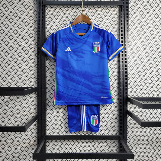 2023 Italy Home Soccer Shirt Kids Size